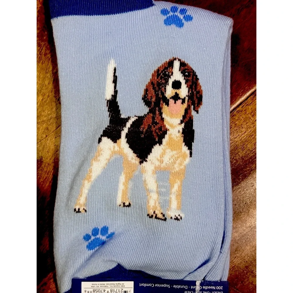 Life Is Better With A Beagle Crew Socks Unisex One Size NWT E&S Pets
